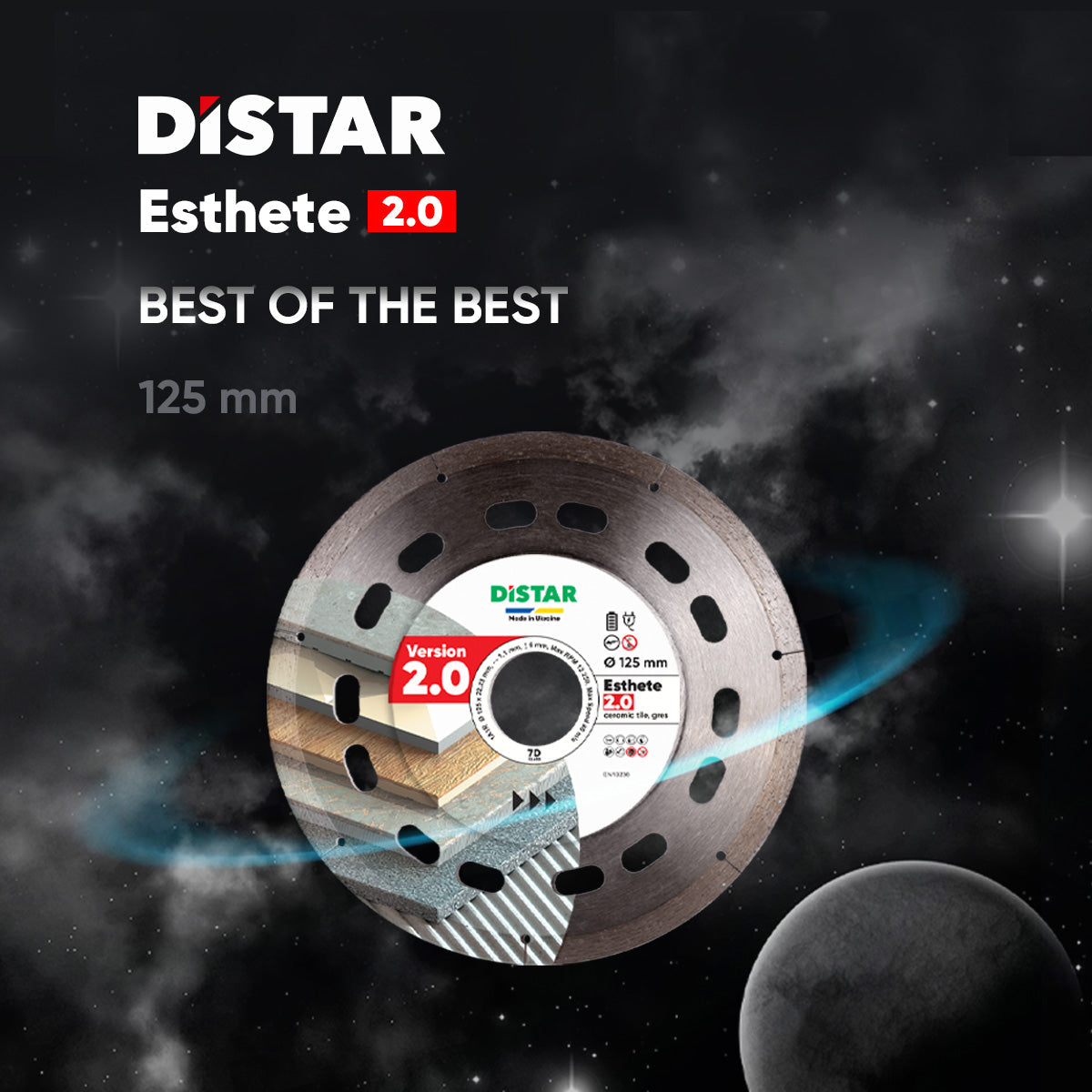 Close-up of Esthete 2.0 blade with see-through core and laser slots