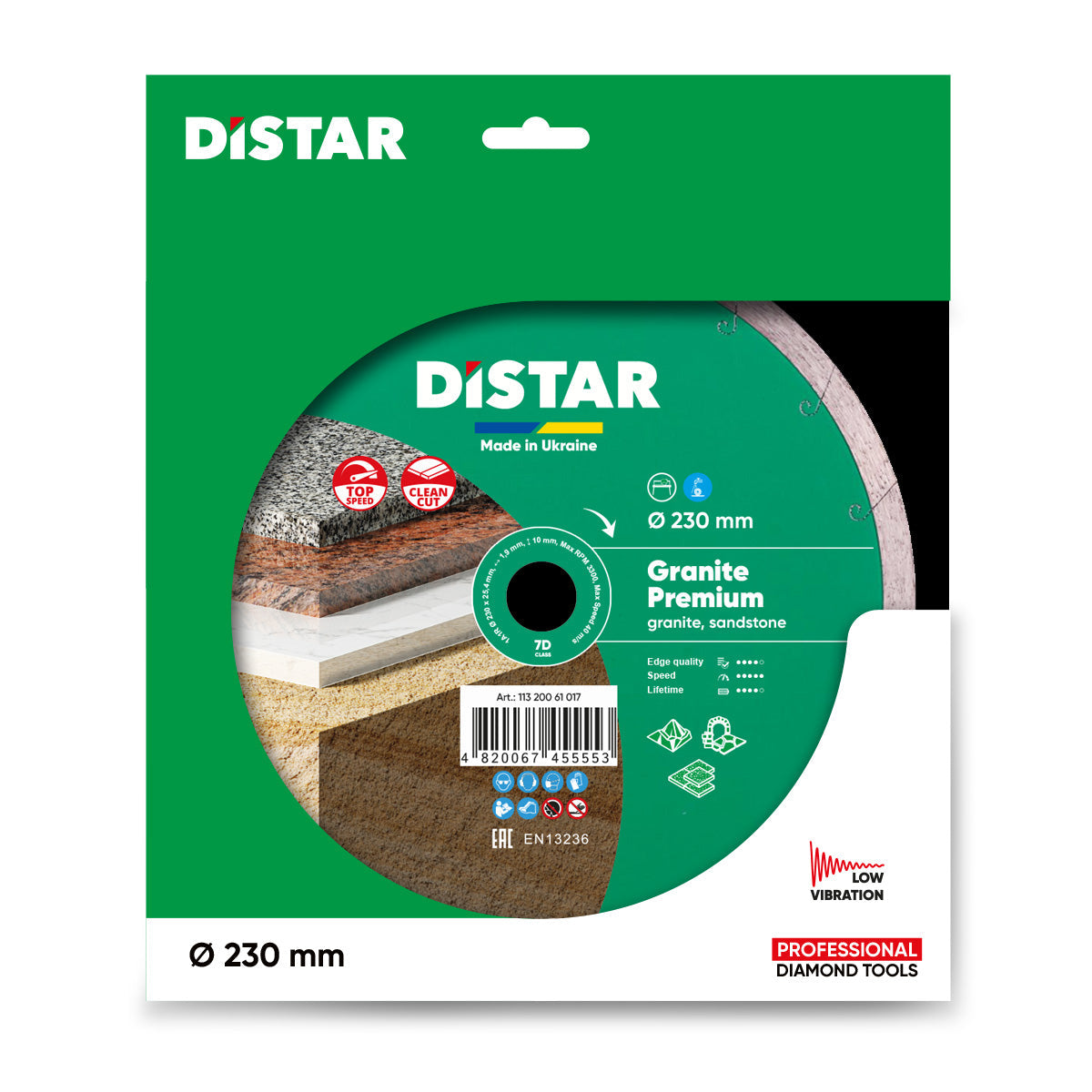 Distar diamond grinding disc packaging on a white background