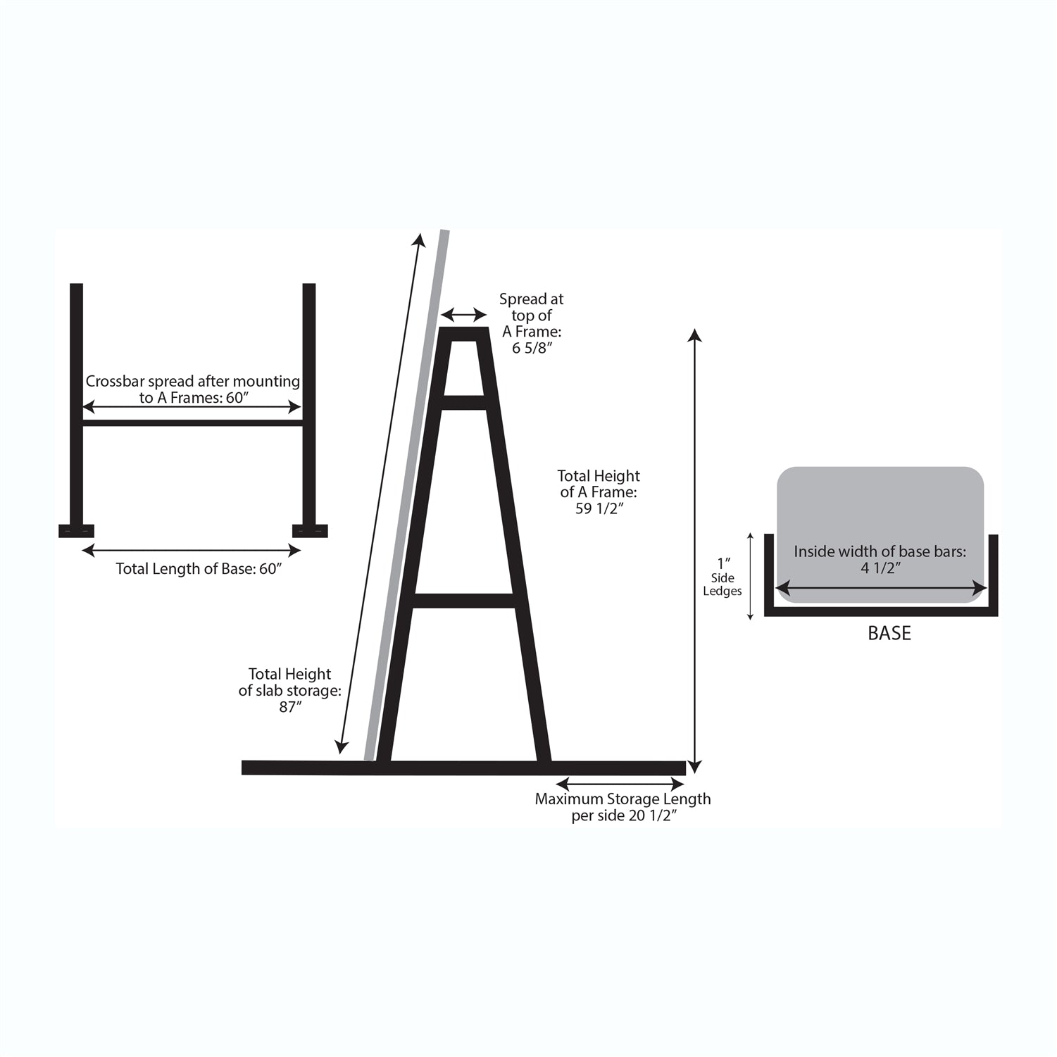 Weha Safety Blue Granite & Stone A-Frame Storage Rack Set with Crossbar