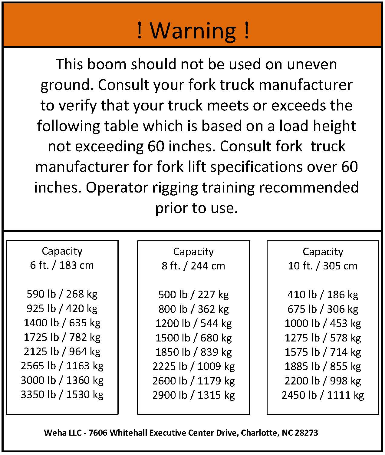 Weha Yellow Telescopic Forklift Boom