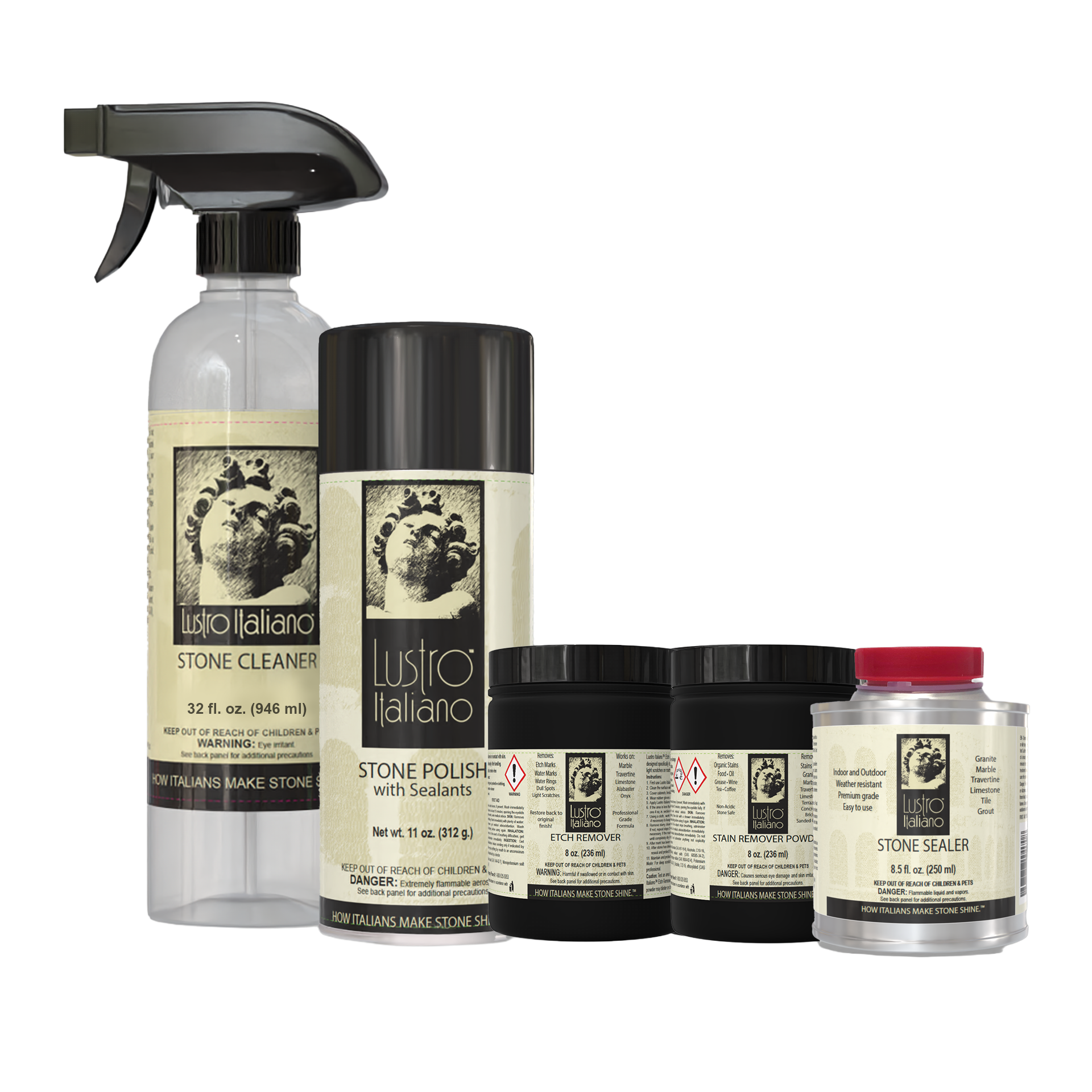 Lustro Italiano Marble Stain & Etch Remover Restoration Kit