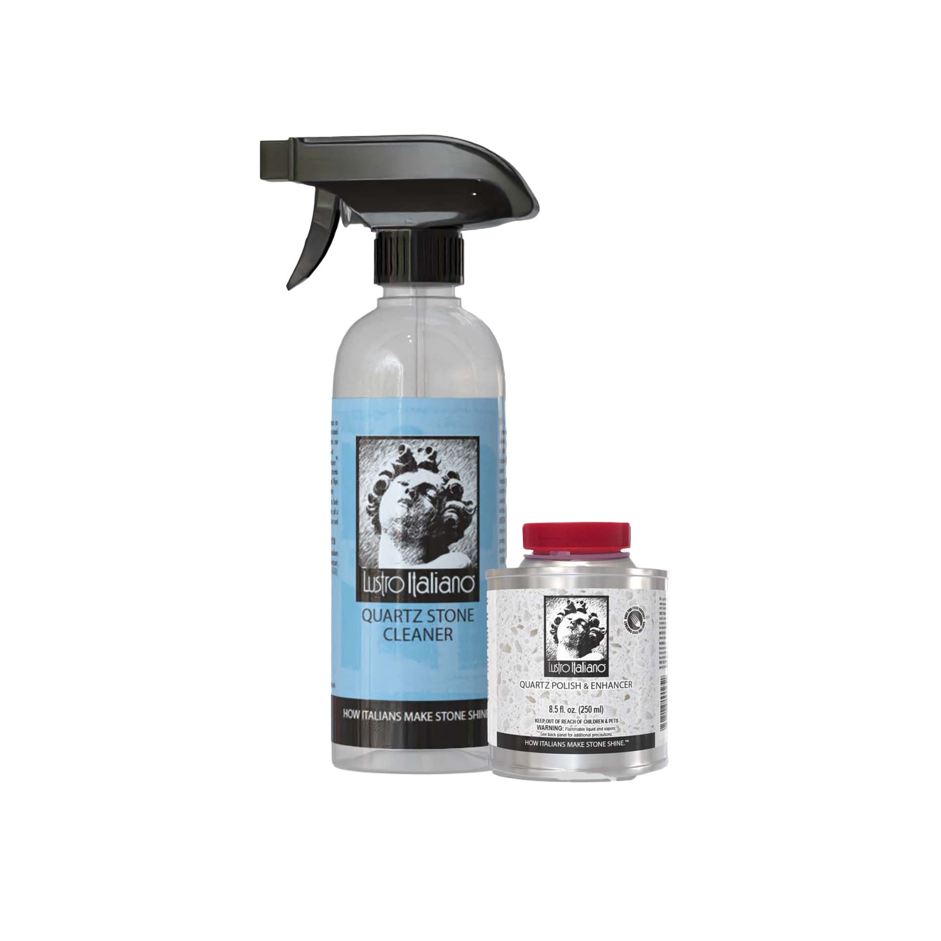 Lustro Italiano Quartz Stone Cleaner & Polish Enhancer Kit