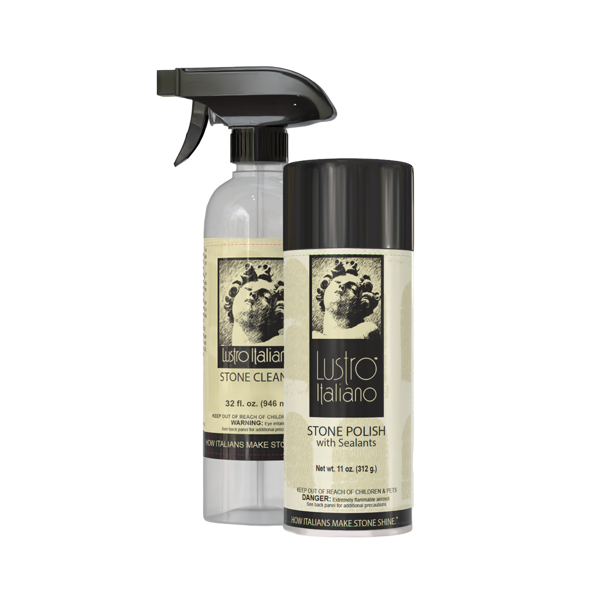 Lustro Italiano Stone Cleaner & Polish Kit