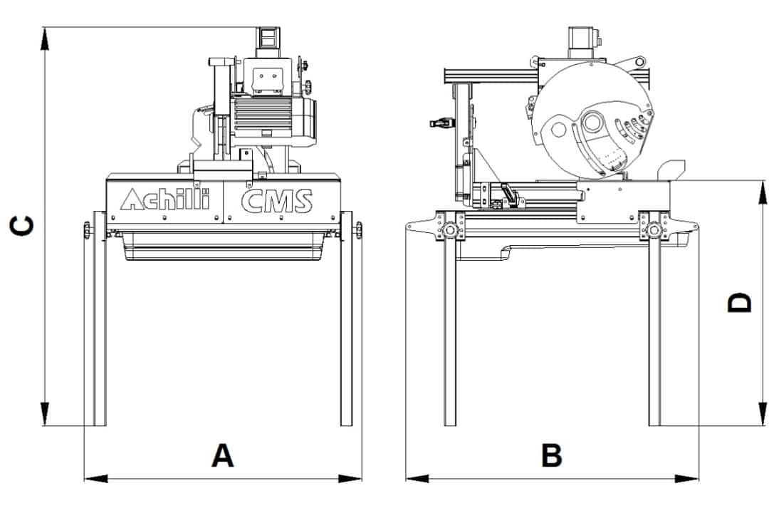 Achilli CMS Portable Wet Cut Sliding Compound Miter Saw