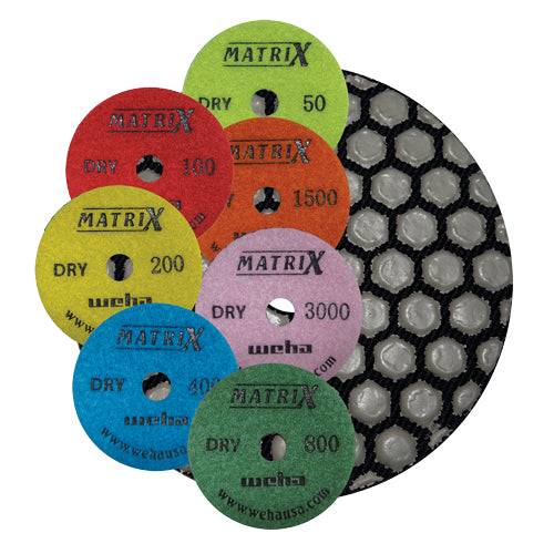 Weha 4" Matrix Dry 7 Step Diamond Polishing Pads
