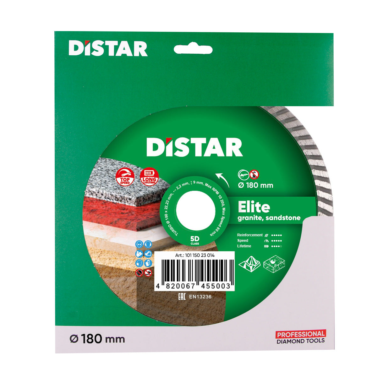 Distar diamond saw blade packaging on a white background