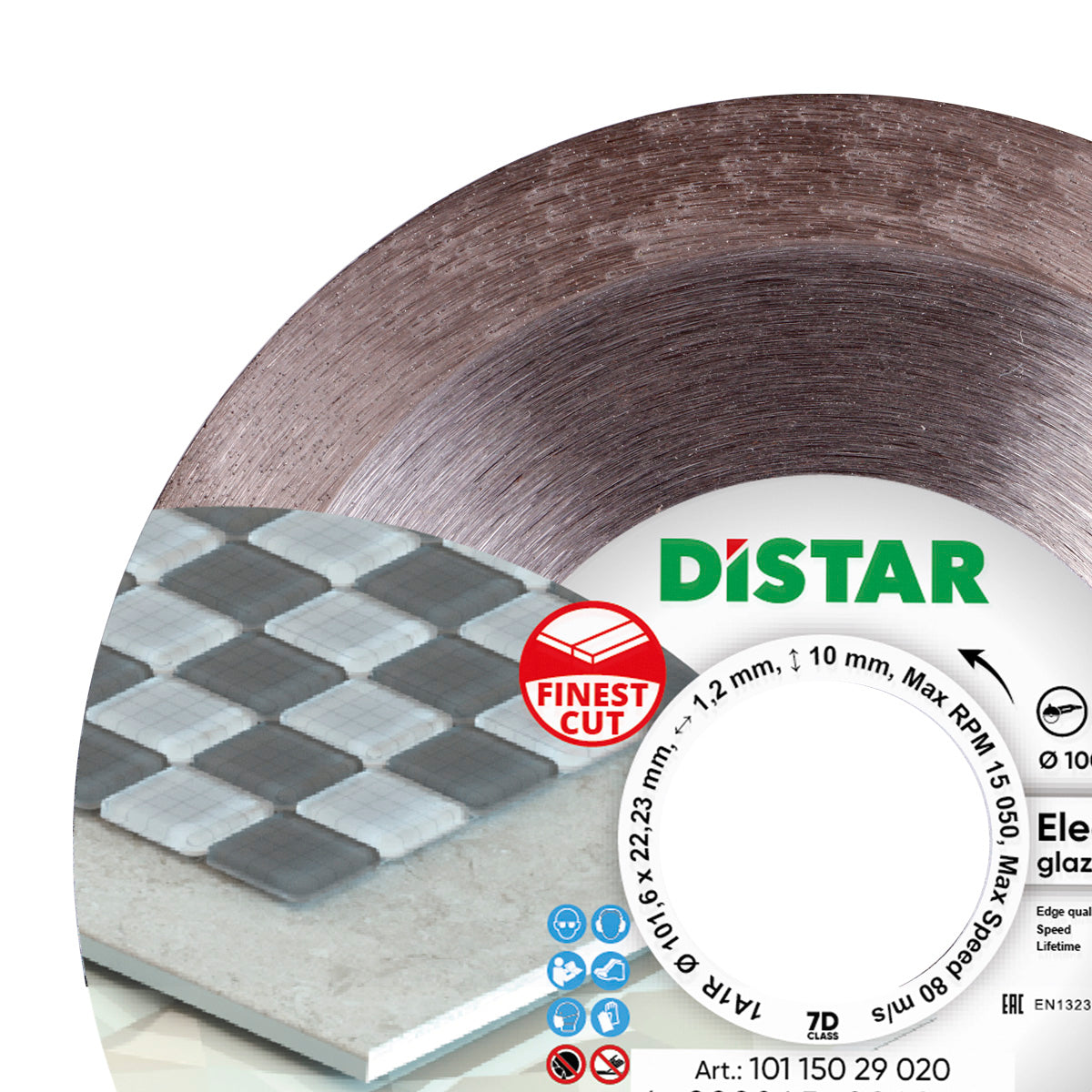 Close-up of Elegant 4 inch diamond blade with ultra-fine diamond bond
