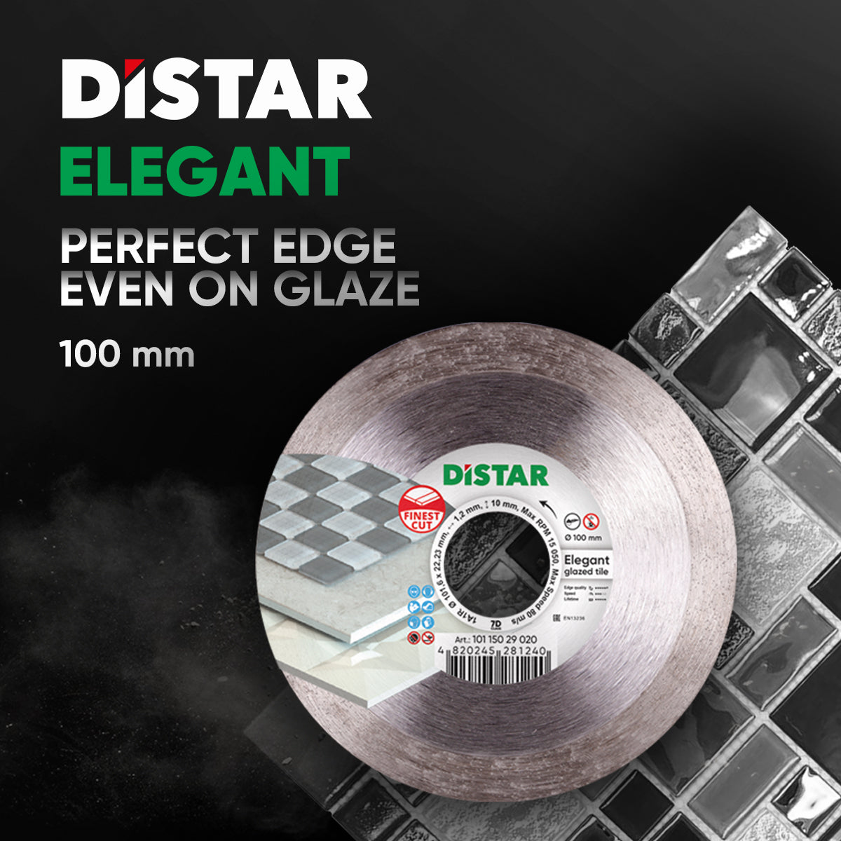 DISTAR Elegant 4 inch diamond blade for chip-free cutting of glazed tile and porcelain