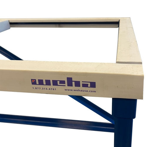 Weha 27" Work Table with White Locking Rubber