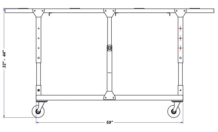 Weha 27" Adjustable Height Galvanized Fabrication Work Table