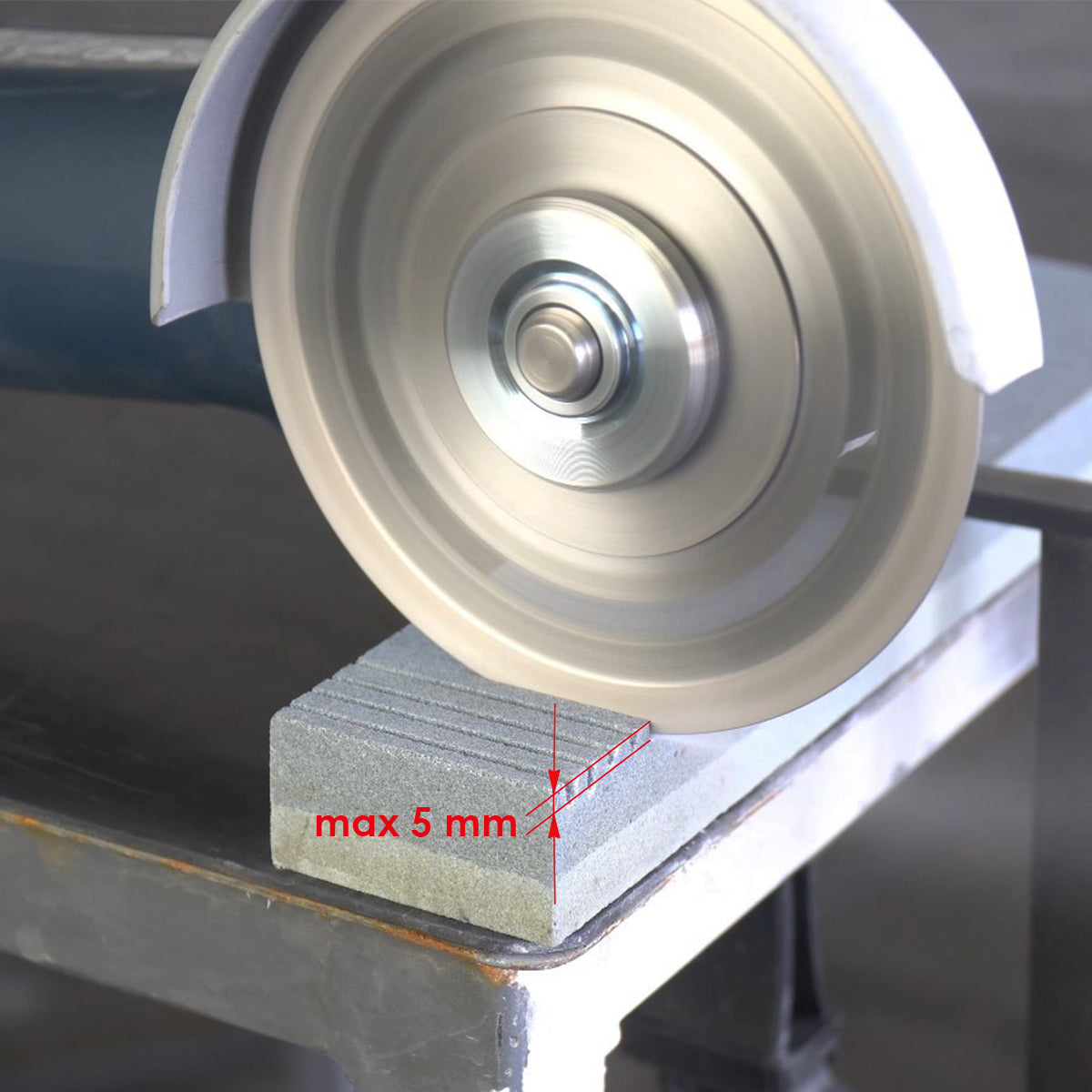 19568444000_4 Sharpening stick used with angle grinder blade to restore cutting edge