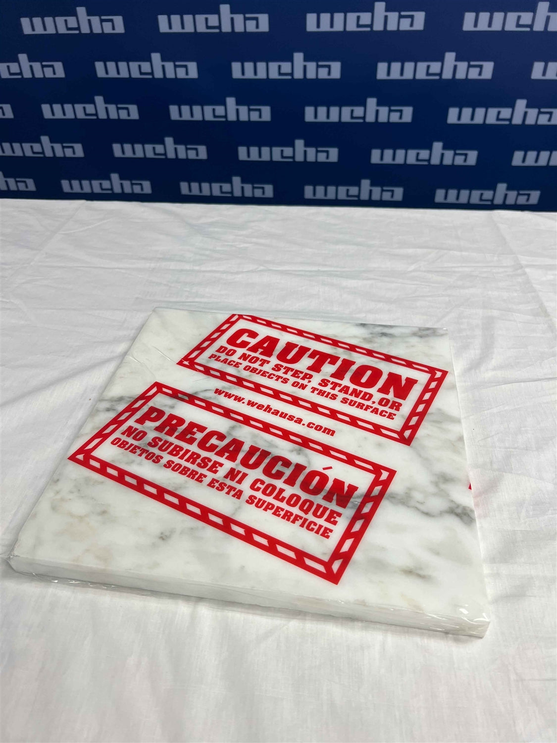 Weha Clear Countertop Protective Film - Caution Marked