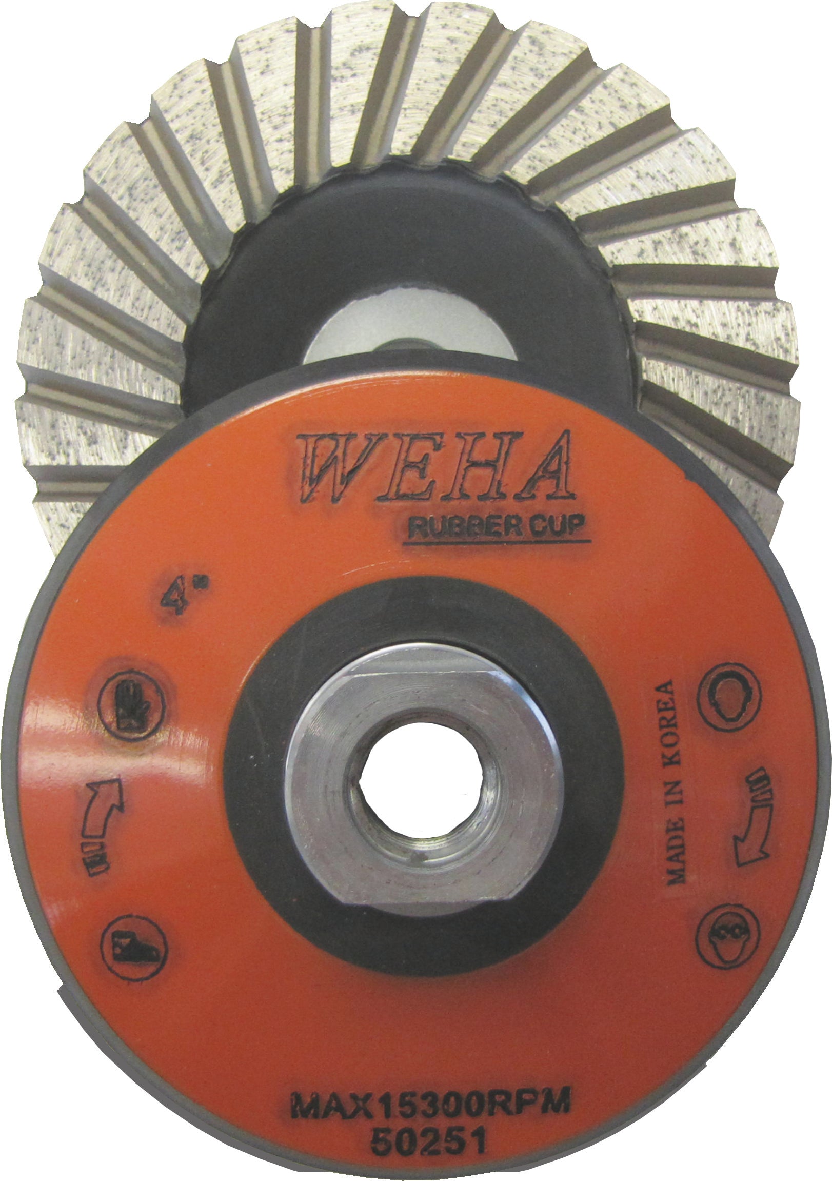 Weha 4" Rubber Diamond Cup Wheel