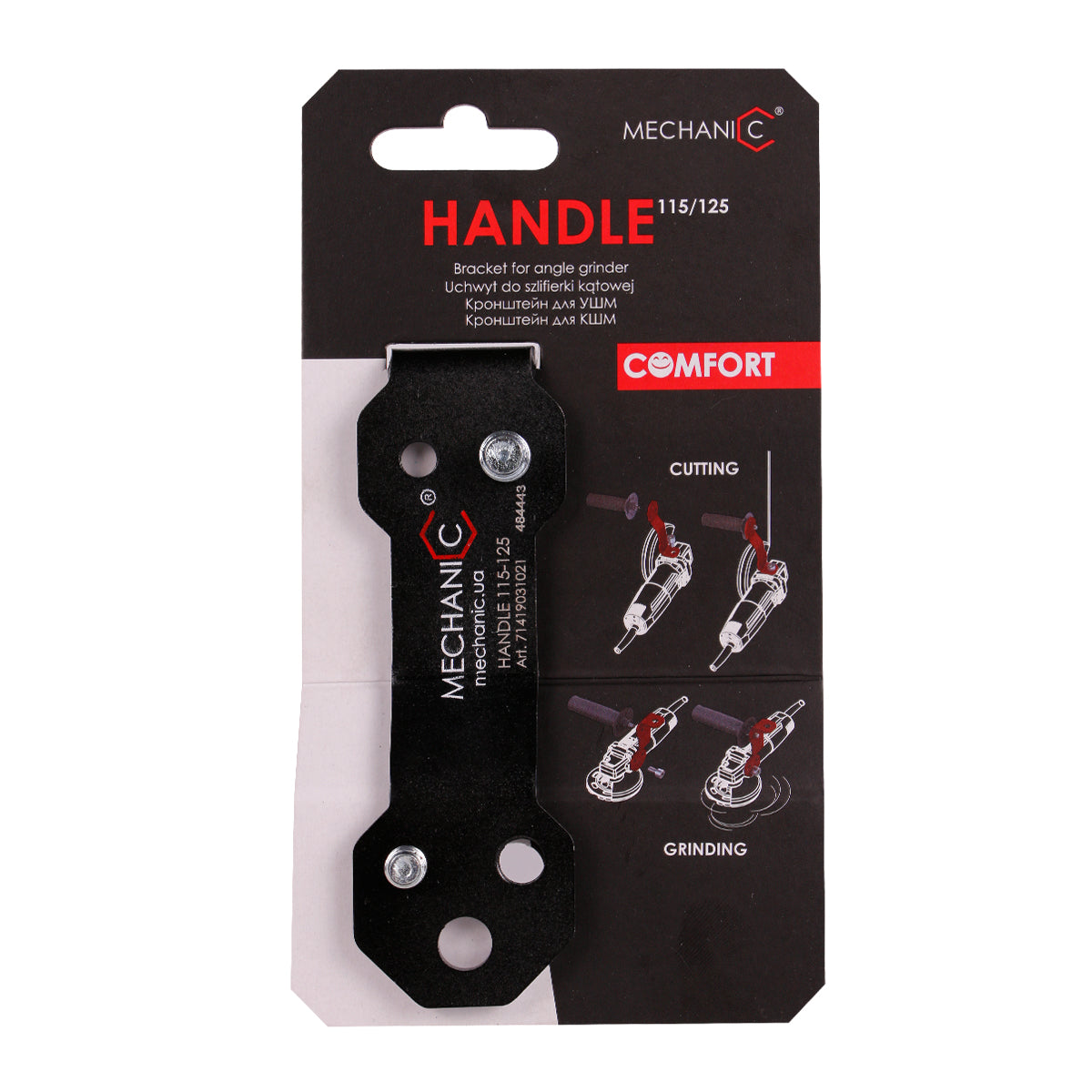 Ergonomic Angle Grinder Handle 4.5"-5" Mechanic – front view