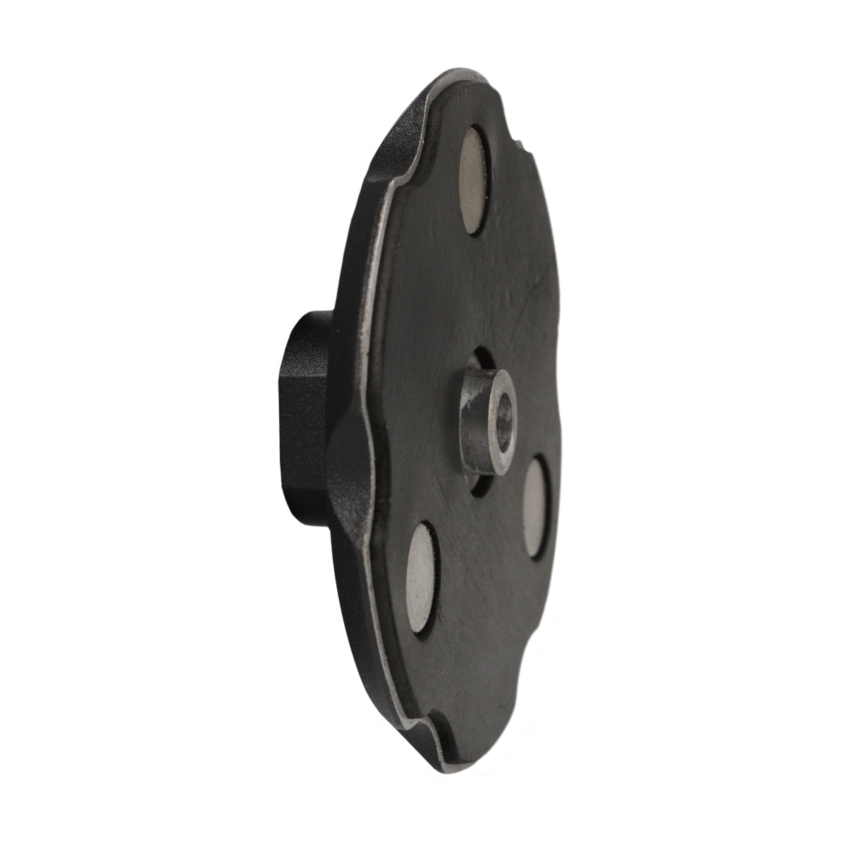 Angled view of Click-Lock PRO magnetic pad holder with steel holders