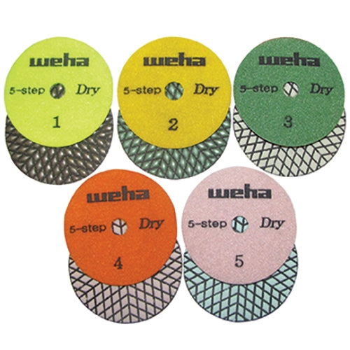 Weha 4" 5 Step Dry Diamond Polishing Pads