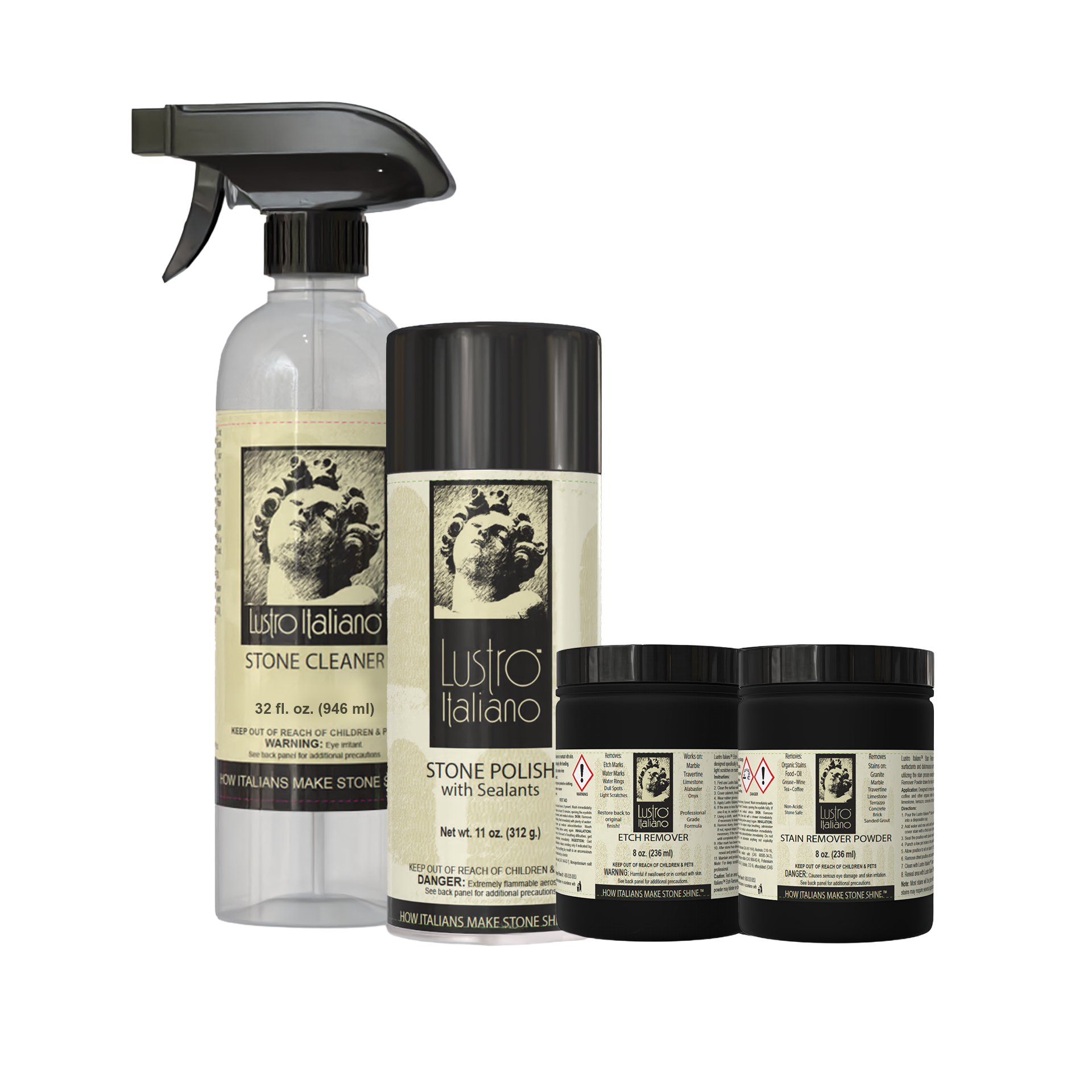 Lustro Italiano Marble Rust & Etch Remover Maintenance Kit