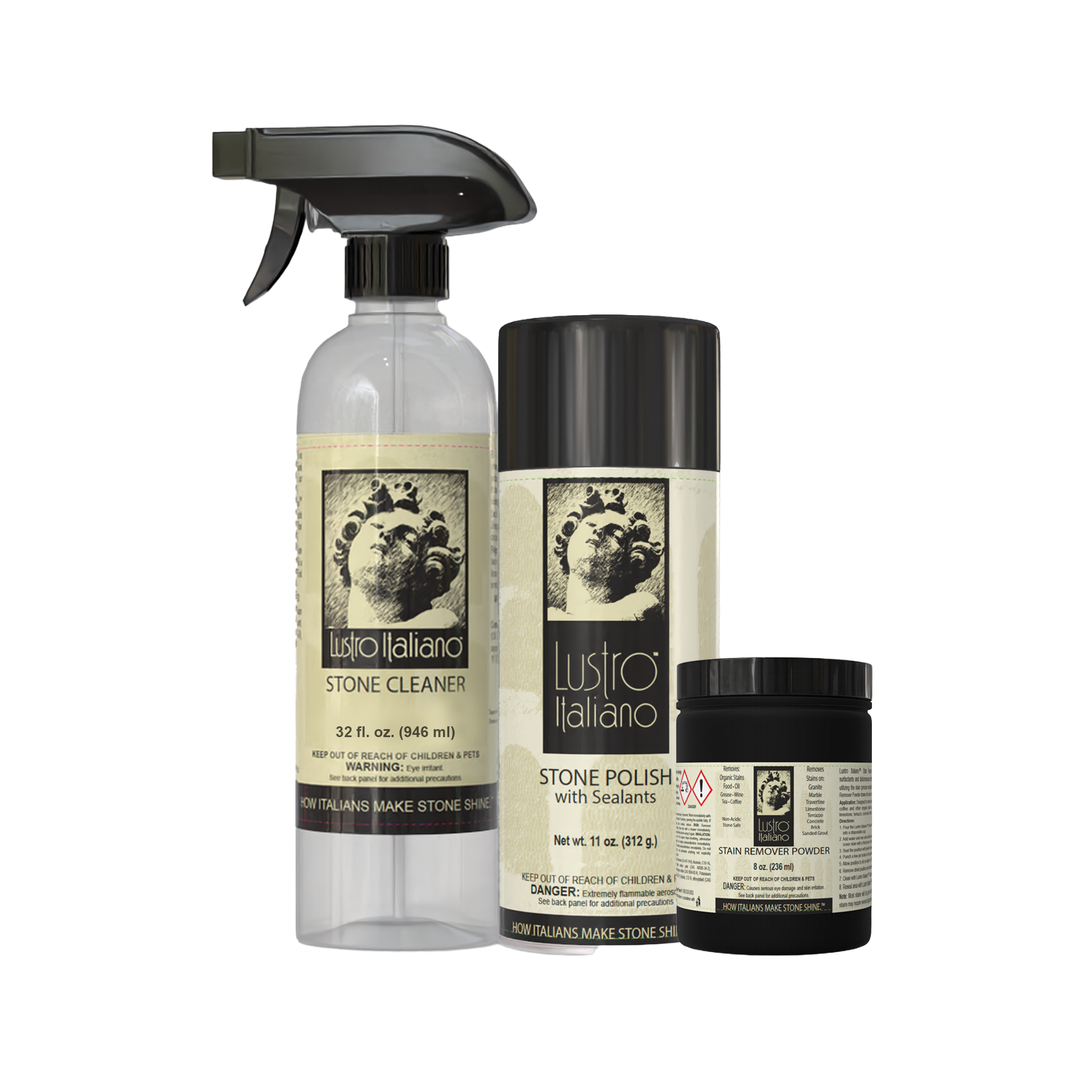 Lustro Italiano Natural Stone Stain & Restore Kit