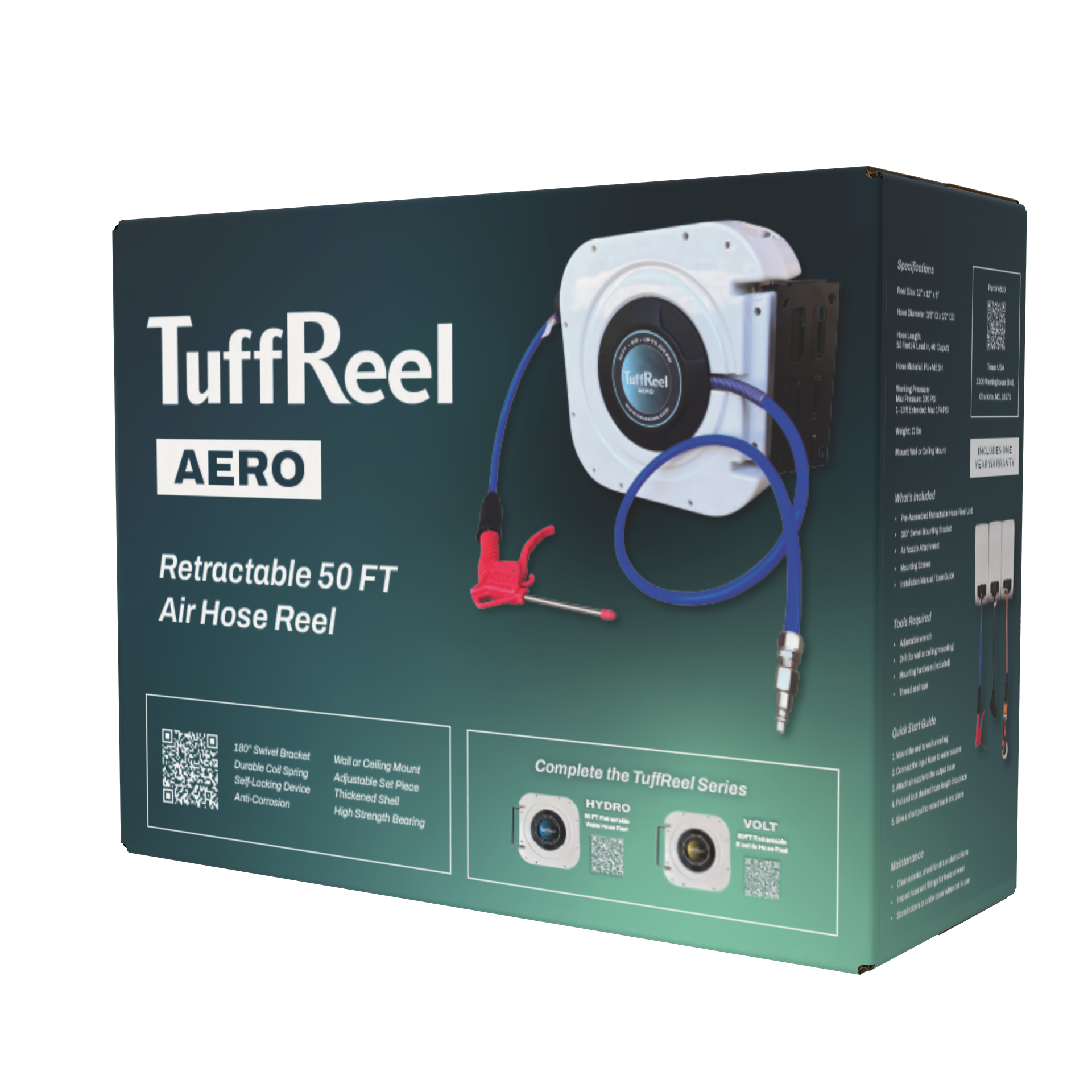 TuffReel Aero 50 FT Retractable Air Hose Reel