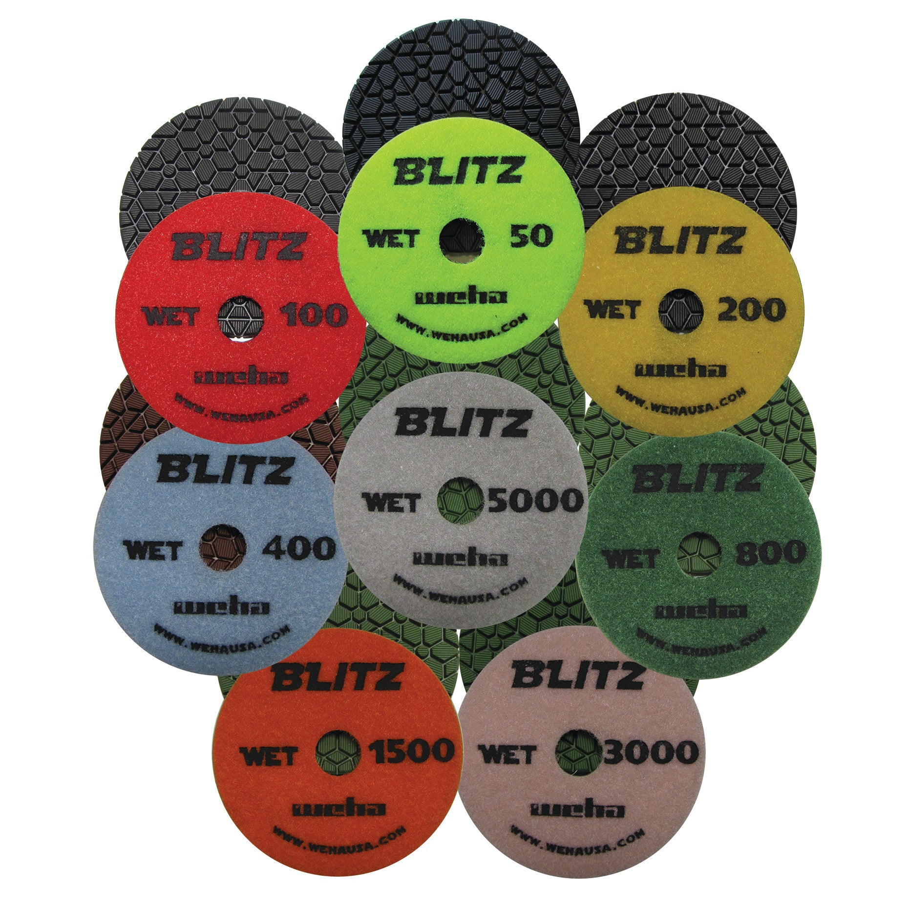 Weha 4" BLITZ 7 Step Diamond Polishing Pads