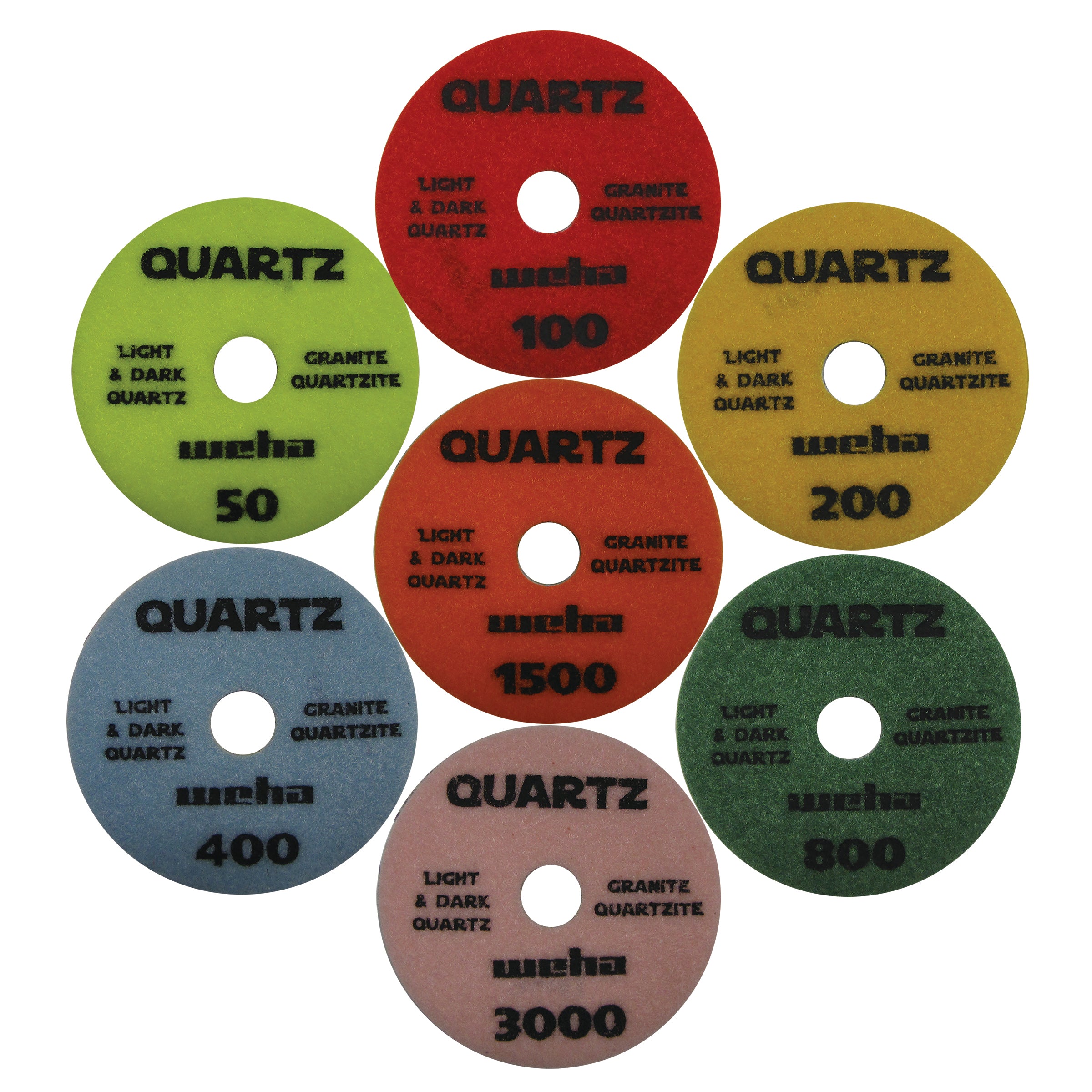 Weha 4" 7 Step Quartz Diamond Polishing Pads