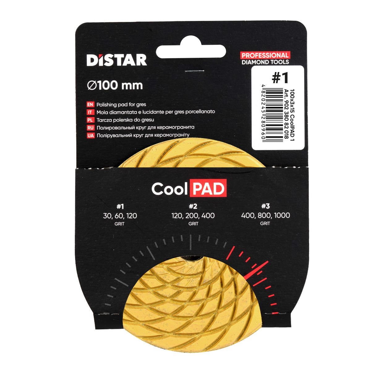 CoolPAD 4" Polishing Pad for Ceramic & Porcelain – Dry Grinding Diamond Disc